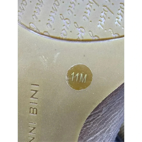 Giani Bini Knee Length Riding Boots 11M Tan Faux Fur Lining Buckle Heel Pull On - Picture 10 of 11